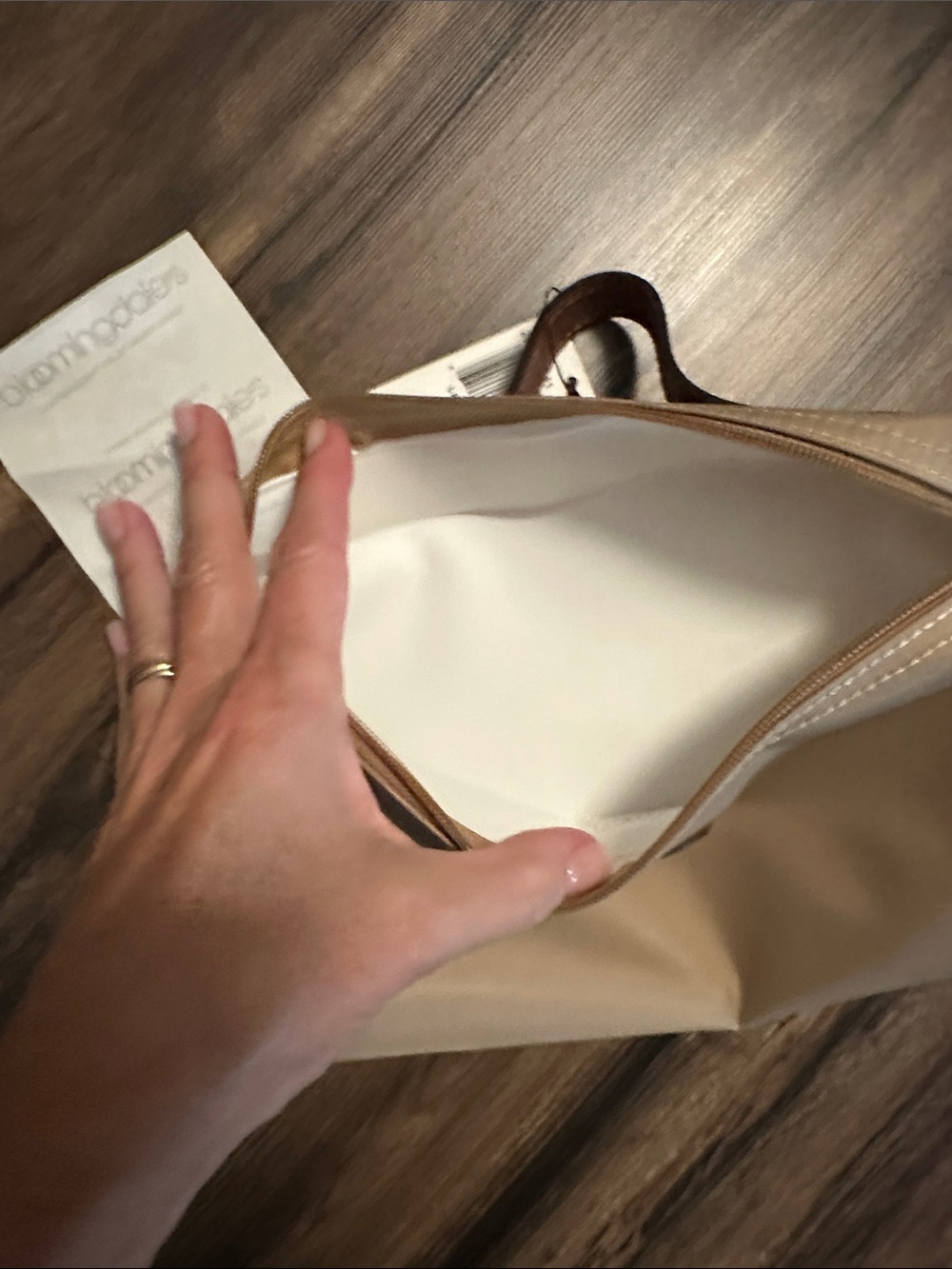 Longchamp Beige and Brown Wristlet Pouch - Picture 5 of 6